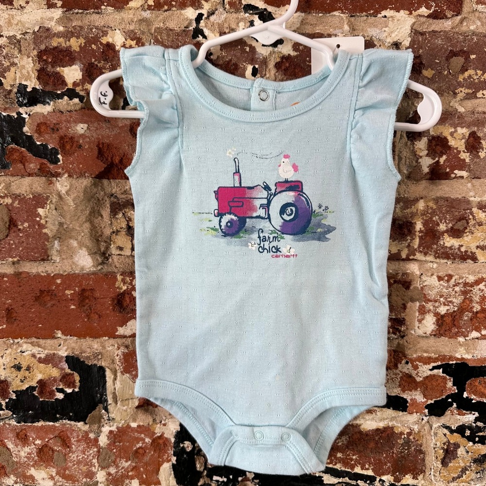 Carhartt Short Sleeve one piece Girls 6M Outdoor Baby Tractor Farmers